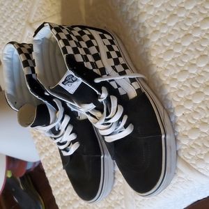 Vans checkered high top